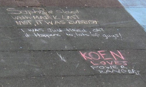 Chalk Based Discussion Forum on Brighton Beach - Threaded Discussion