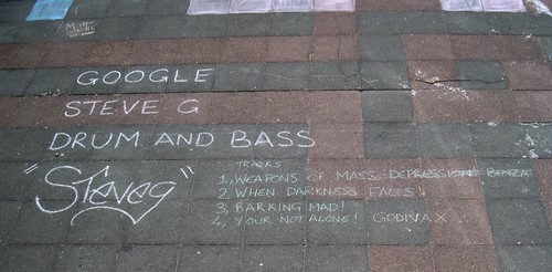 Chalk Based Discussion Forum on Brighton Beach - Advertising